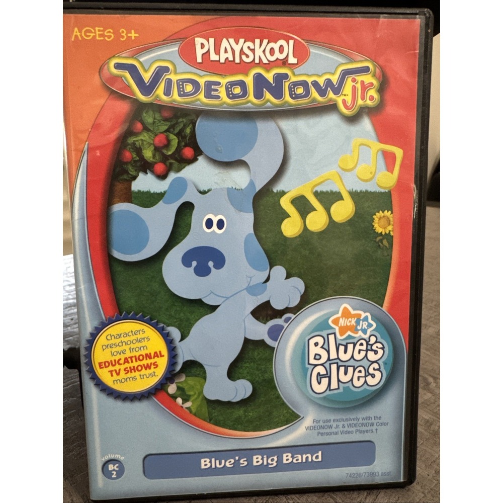 VideoNow Jr. Blue's Clues Playskool PVD - Nick Jr. Blue's Big Band 2004 VTG